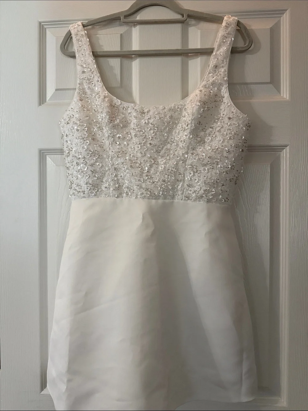 Lulu's White Beaded Mini Dress